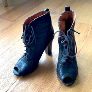 Sam Edelman lace up peep toe booties